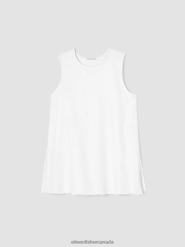 EILEEN FISHER Lightweight Organic Cotton Terry Long Tank Easy Fit Long Length Women BLACK Clothing 024FN9