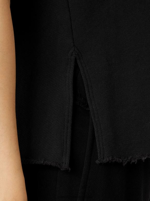EILEEN FISHER Lightweight Organic Cotton Terry Tank Easy Fit Basic Length Women BLACK Clothing 024FN58