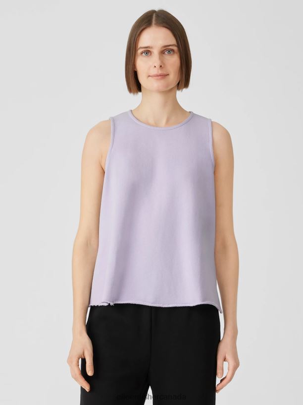 EILEEN FISHER Lightweight Organic Cotton Terry Tank Easy Fit Basic Length Women WISTERIA Clothing 024FN61