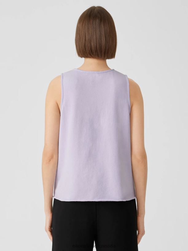 EILEEN FISHER Lightweight Organic Cotton Terry Tank Easy Fit Basic Length Women WISTERIA Clothing 024FN61