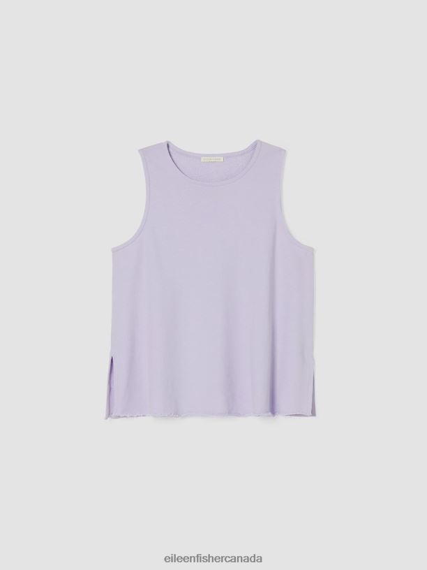 EILEEN FISHER Lightweight Organic Cotton Terry Tank Easy Fit Basic Length Women WISTERIA Clothing 024FN61