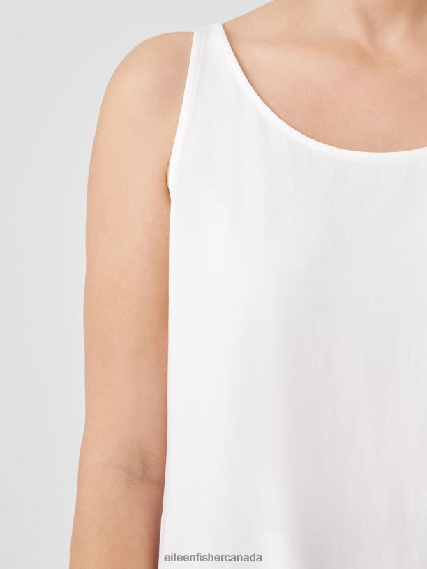 EILEEN FISHER Stretch Jersey Knit Scoop Neck Tank Easy Fit Basic Length Women BLACK Clothing 024FN30