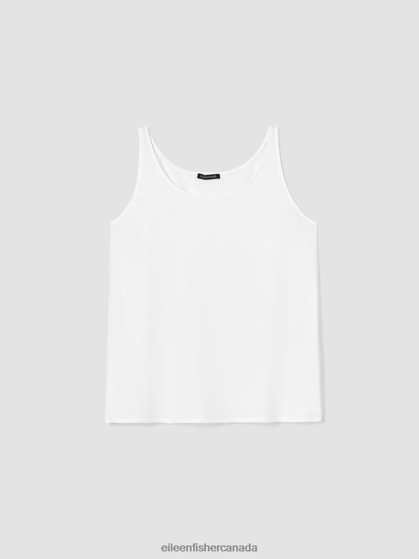 EILEEN FISHER Stretch Jersey Knit Scoop Neck Tank Easy Fit Basic Length Women BLACK Clothing 024FN30