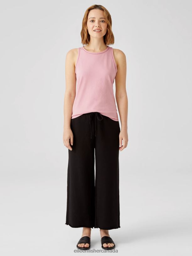 EILEEN FISHER Traceable Cotton Jersey Round Neck Tank Slim Fit Basic Length Women MAGNOLIA Clothing 024FN79