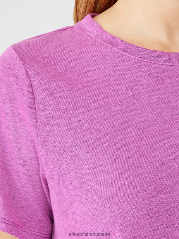 EILEEN FISHER Organic Linen Jersey Crew Neck Tee Easy Fit Basic Length Women LOTUS Clothing 024FN308