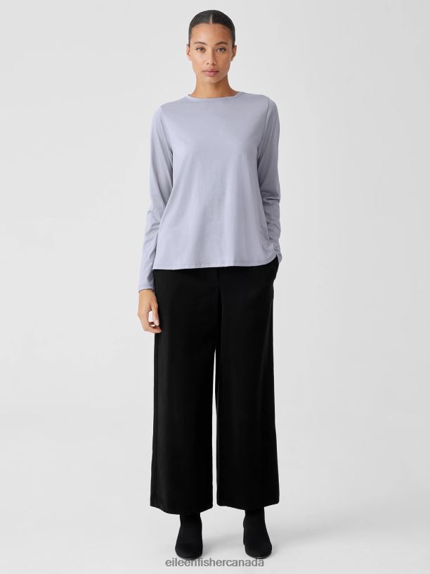 EILEEN FISHER Organic Pima Cotton Jersey Long-Sleeve Tee Easy Fit Basic Length Women DELPHINE Clothing 024FN330