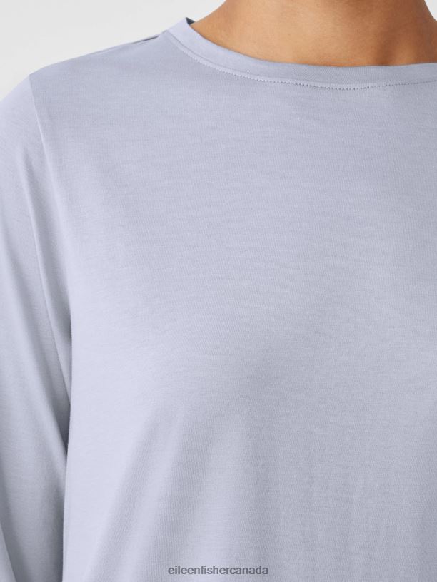 EILEEN FISHER Organic Pima Cotton Jersey Long-Sleeve Tee Easy Fit Basic Length Women DELPHINE Clothing 024FN330