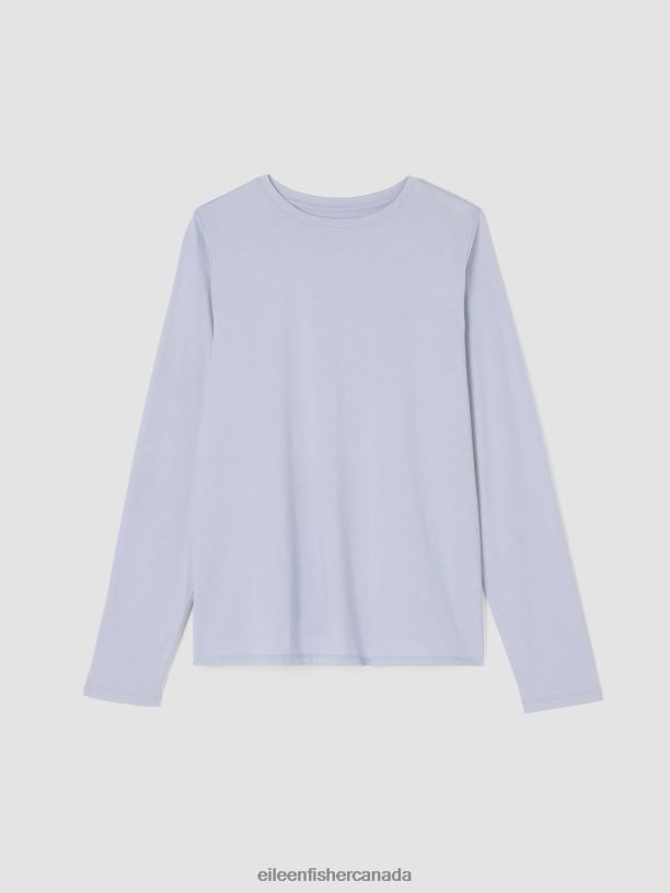 EILEEN FISHER Organic Pima Cotton Jersey Long-Sleeve Tee Easy Fit Basic Length Women DELPHINE Clothing 024FN330