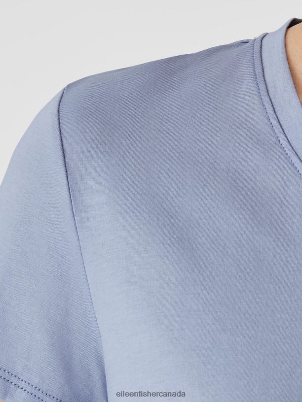 EILEEN FISHER Organic Pima Cotton Jersey V-Neck Tee Easy Fit Basic Length Women DELPHINE Clothing 024FN325