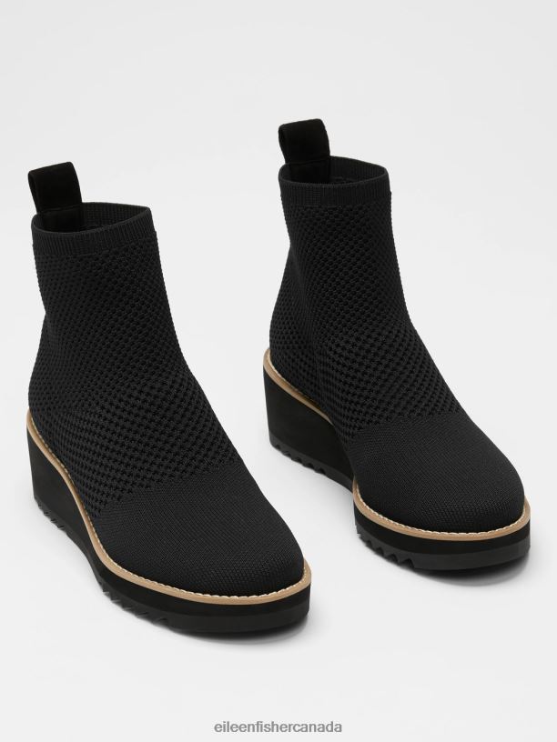 EILEEN FISHER London Recycled Stretch Knit Bootie Women BLACK Shoes 024FN1084