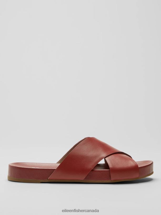 EILEEN FISHER Bond Crossover Leather Sandal Women PICANTE Shoes 024FN1044