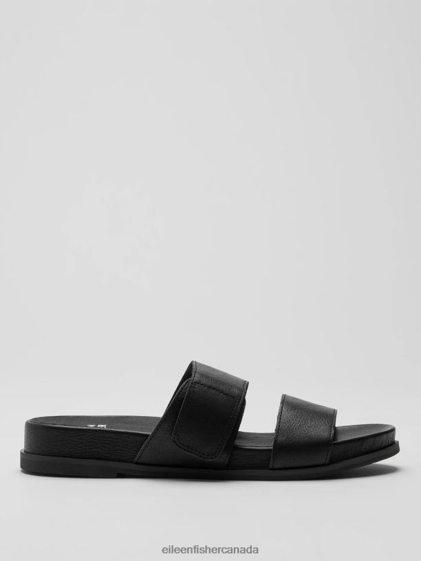 EILEEN FISHER Dee Leather Slide Sandal Women BLACK Shoes 024FN1045
