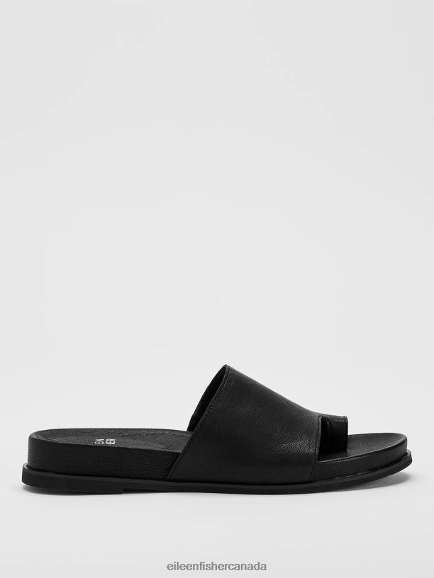 EILEEN FISHER Digit Leather Slide Sandal Women BLACK Shoes 024FN1046