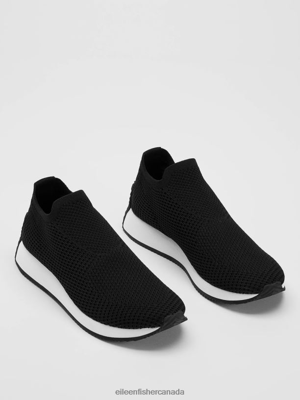 EILEEN FISHER Humm Recycled Stretch Knit Sneaker Women BLACK Shoes 024FN1068