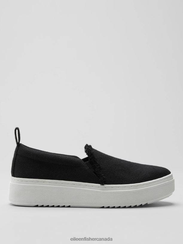 EILEEN FISHER Pall Canvas Platform Sneaker Women BLACK Shoes 024FN1061