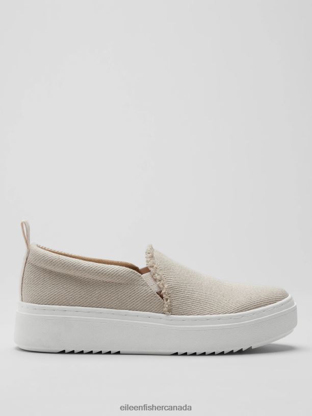 EILEEN FISHER Pall Linen Twill Platform Sneaker Women NATURAL Shoes 024FN1060
