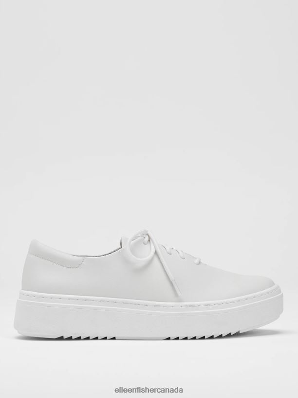 EILEEN FISHER Penni Leather Wedge Sneaker Women WHITE Shoes 024FN1066