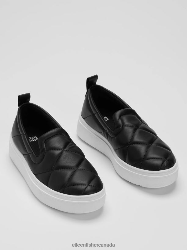 EILEEN FISHER Poem Nappa Leather Platform Sneaker Women BLACK Shoes 024FN1067