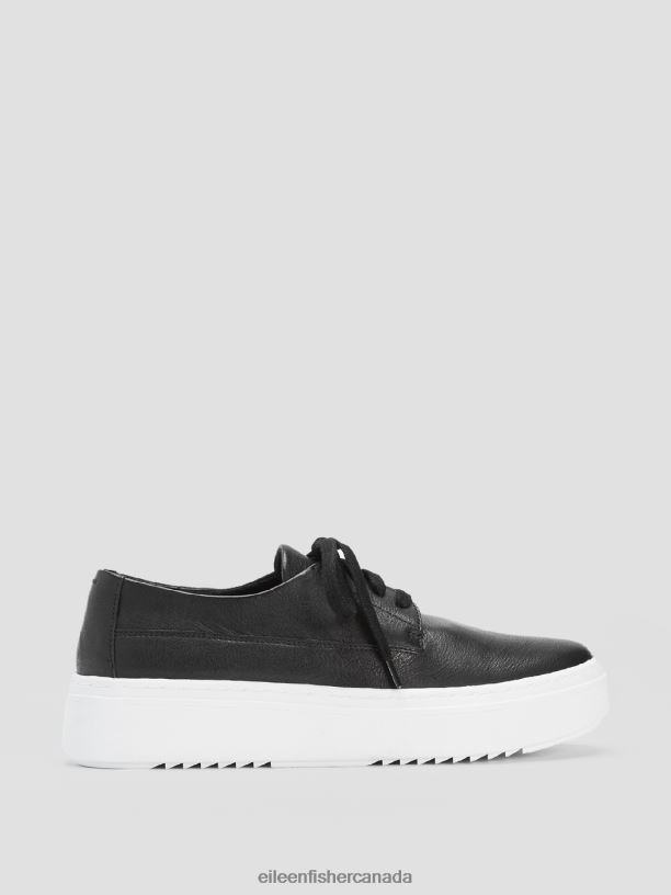 EILEEN FISHER Prop Leather Sneaker Women BLACK Shoes 024FN1071