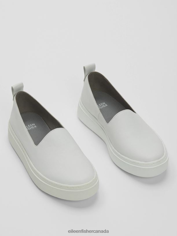 EILEEN FISHER Prosper Platform Sneaker in Leather Women SNOW Shoes 024FN1070